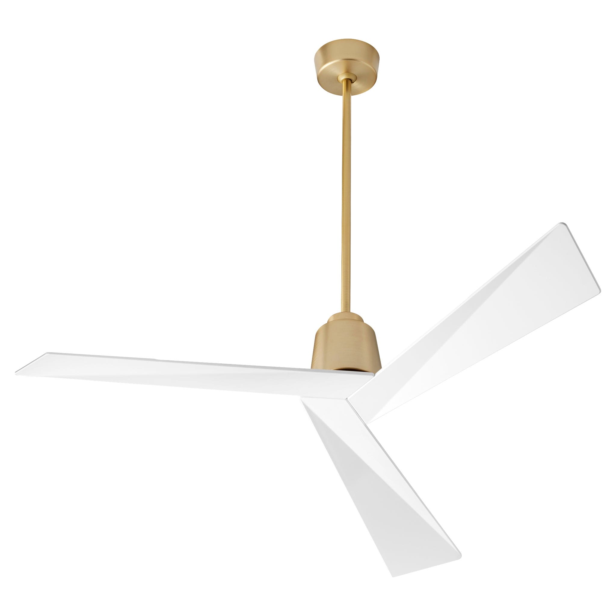 DYNAMO 54" Fan - Aged Brass/White