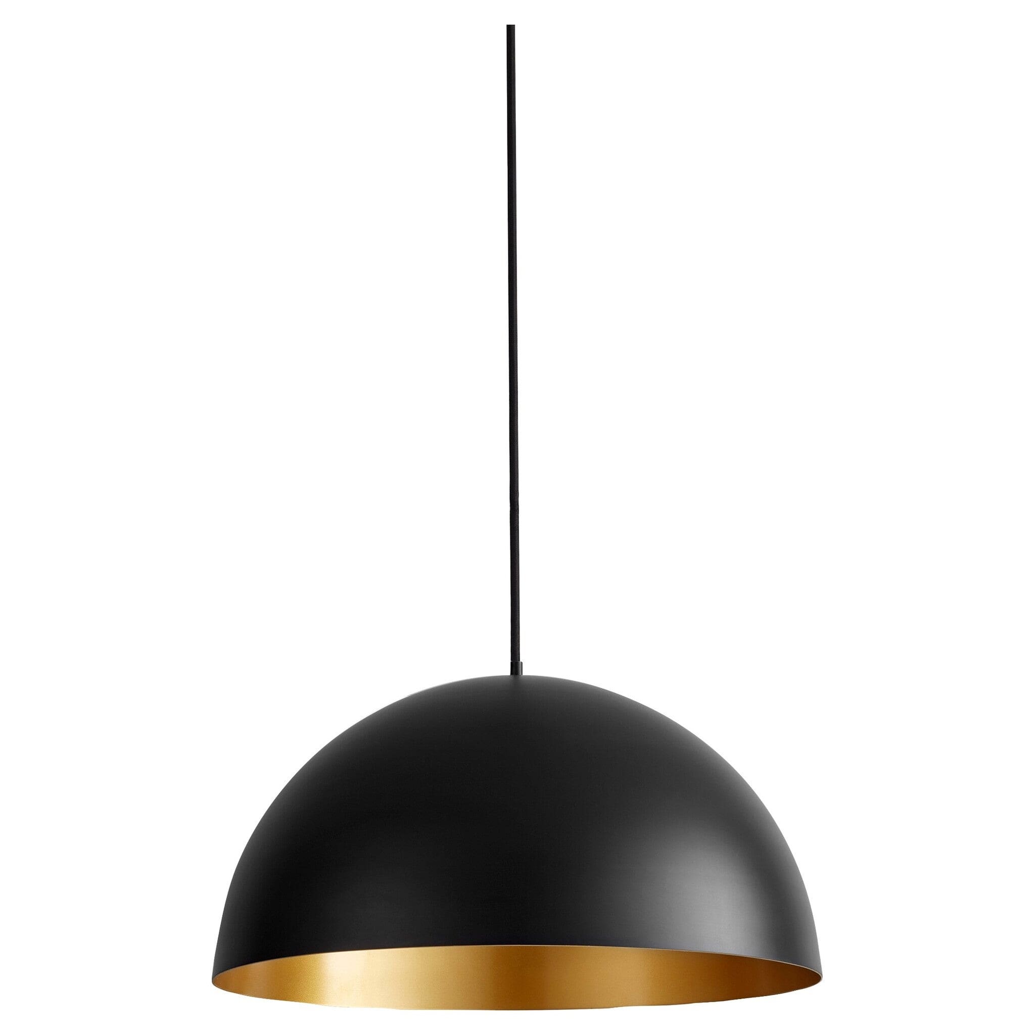LUCCI 16" Pendant -3000k- Black/Industrial Brass