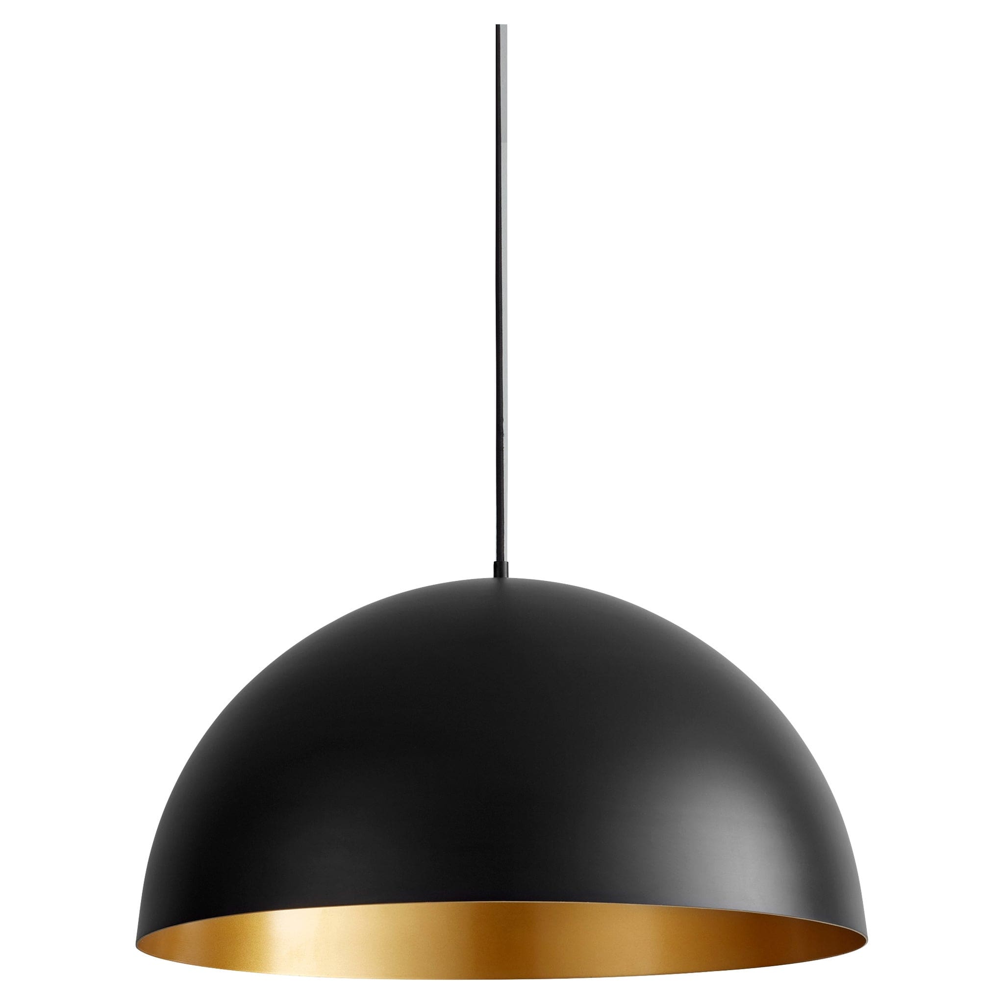 LUCCI 23" Pendant -3000k- Black/Industrial Brass