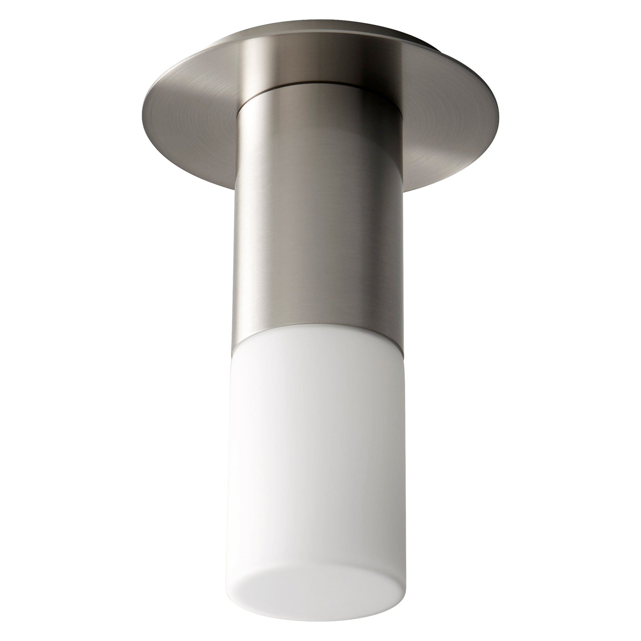 PILAR Small Glass Ceiling Mount -3000k- Satin Nickel