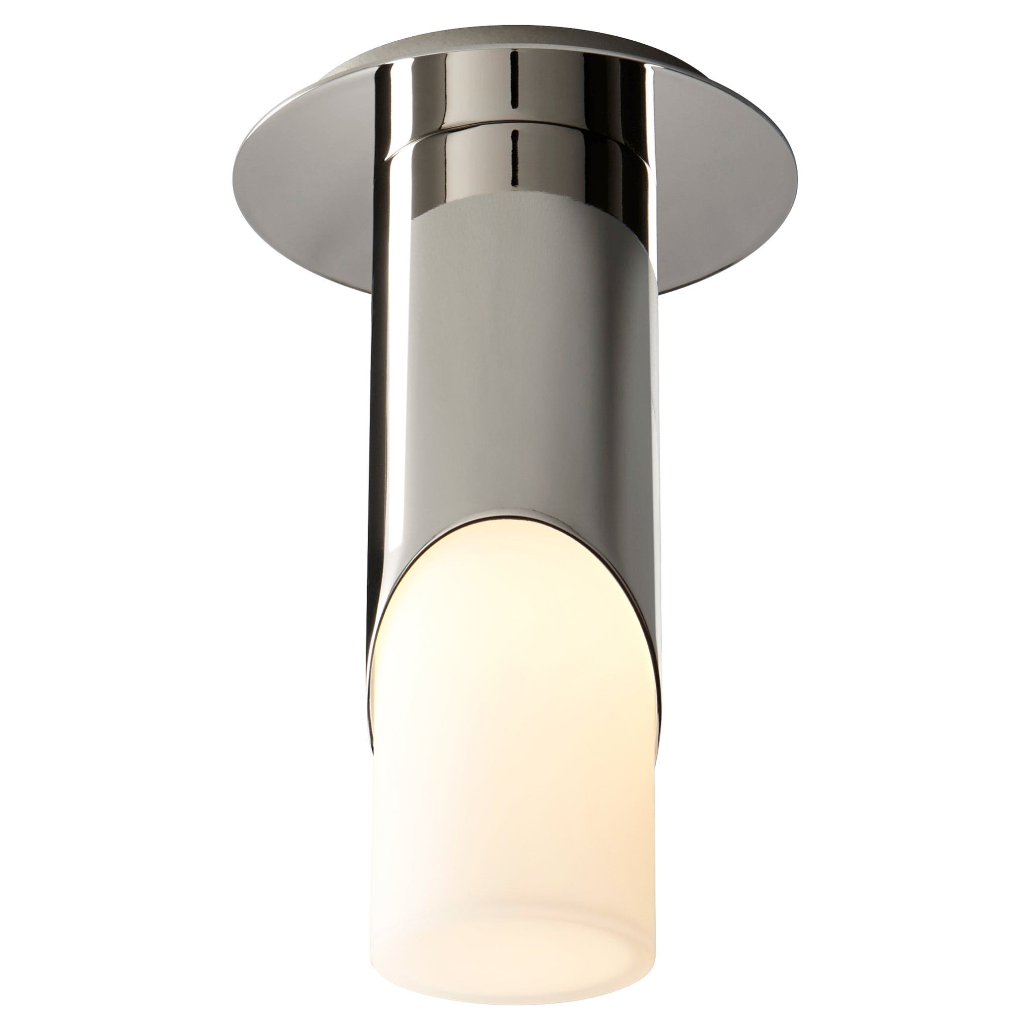 ELLIPSE Small Glass Ceiling Mount -3000k- Polished Nickel