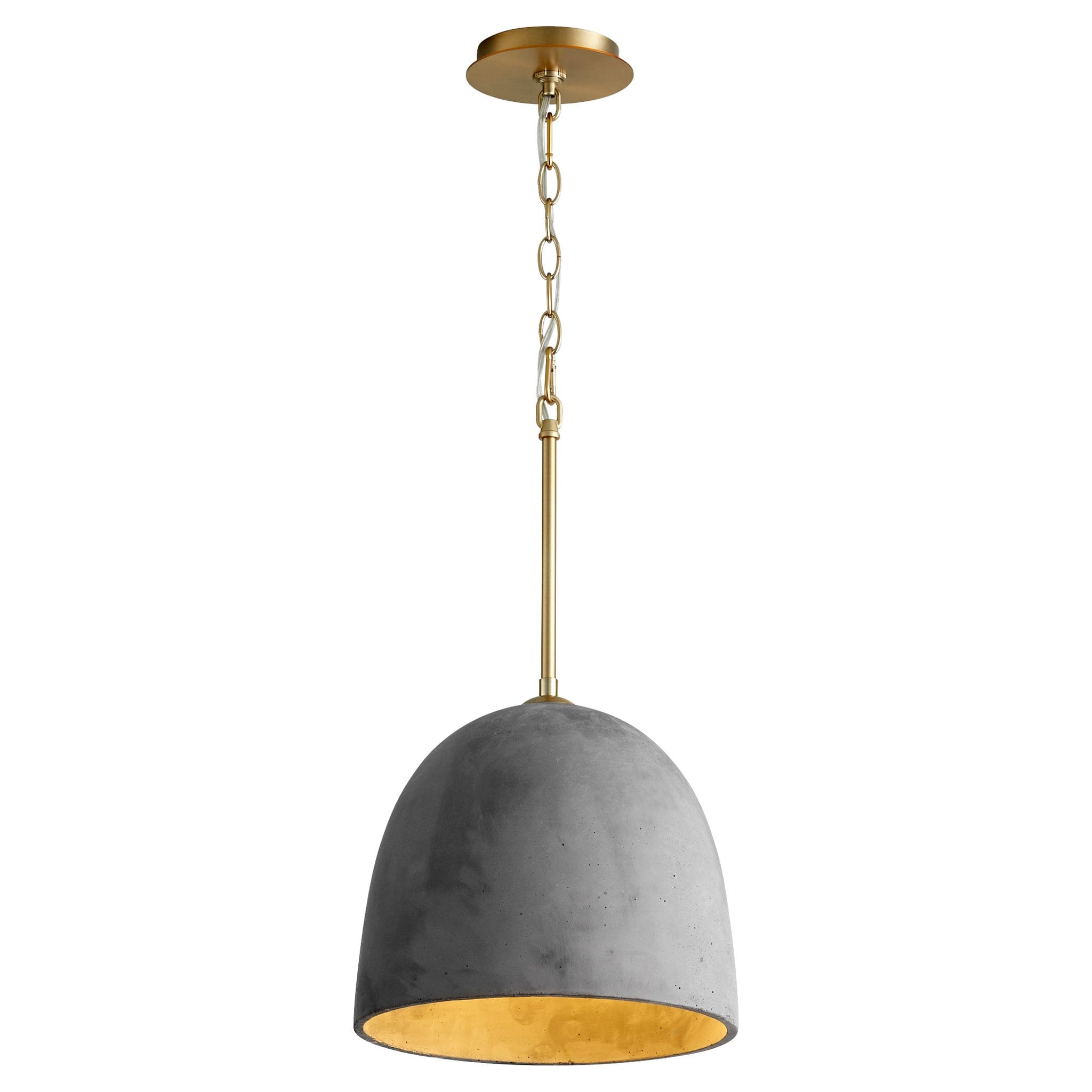 DUNE 12" Pendant -Dark Gray/Aged Brass