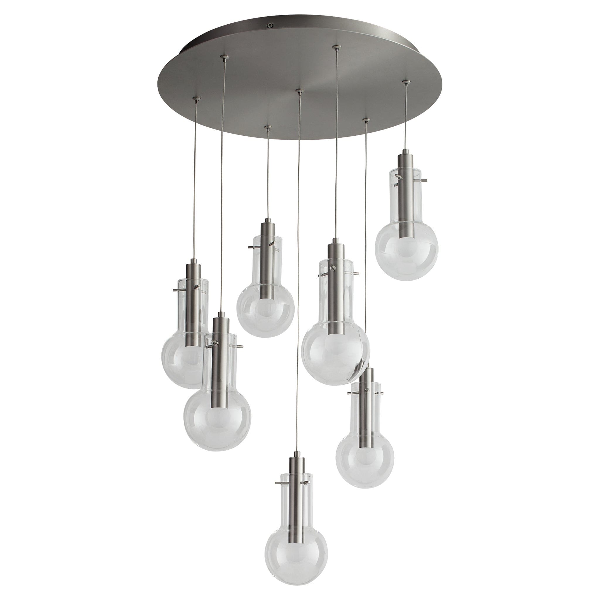 PRIMO Seven Light Pendant -3000k- Satin Nickel