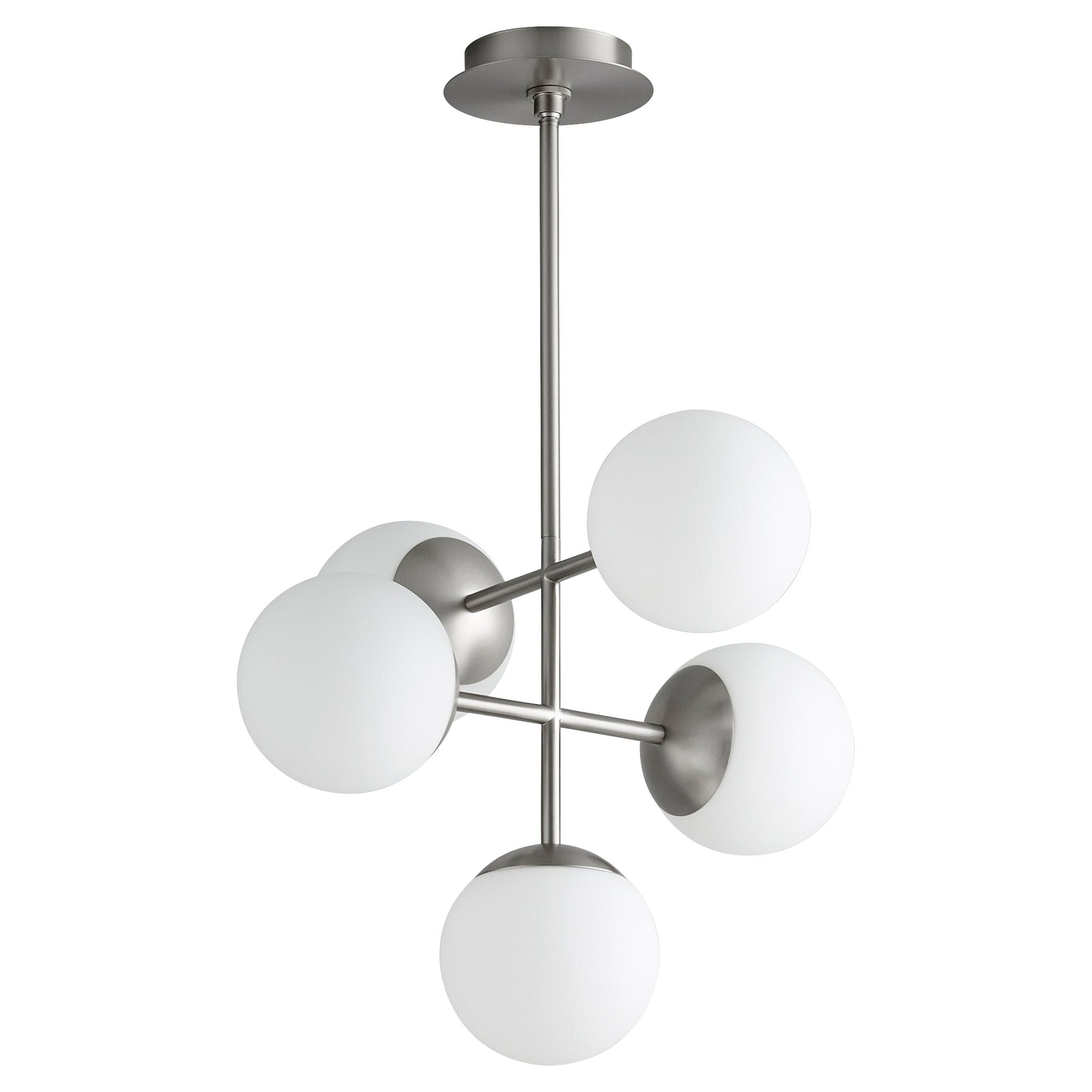 NEBULA 6" Five Light Pendant -3000k- Satin Nickel