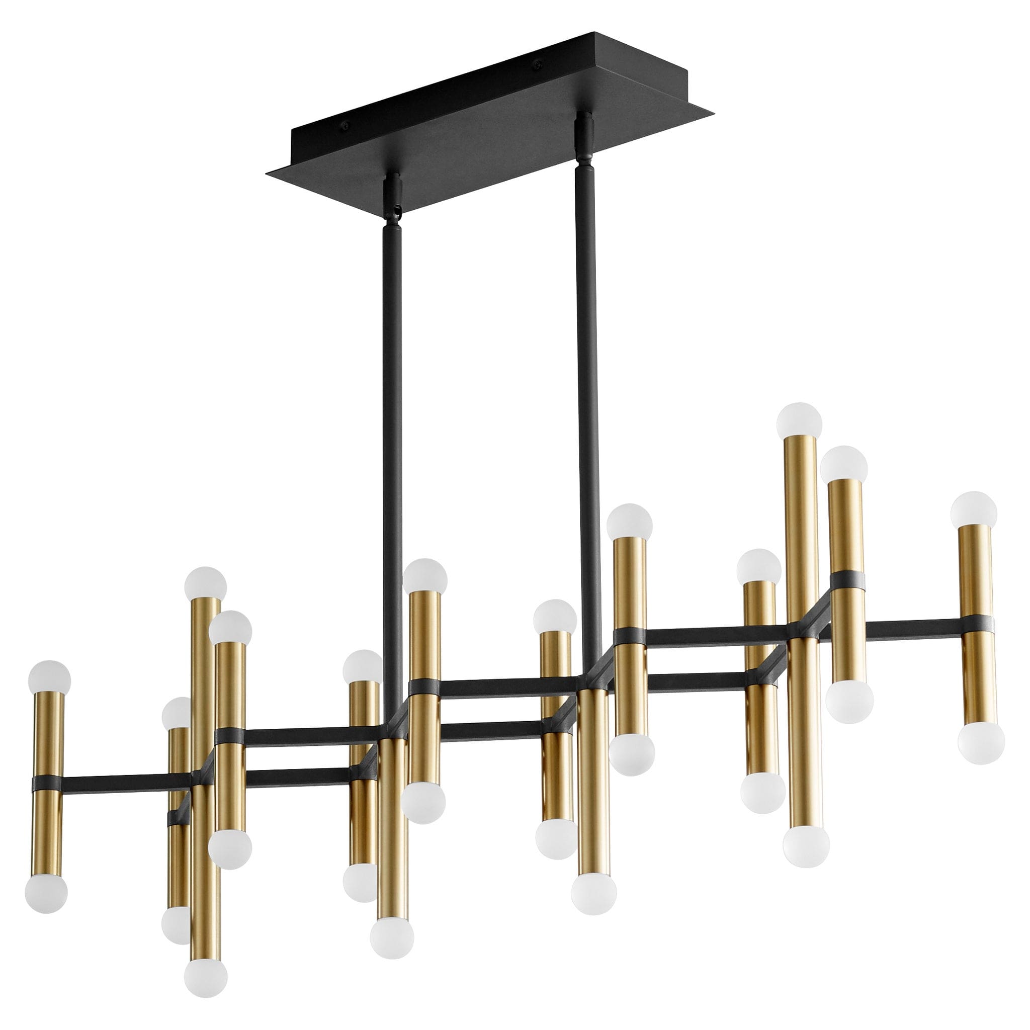 NERO 7.38" Twenty-Six Light Linear -3000k- Black/Aged Brass