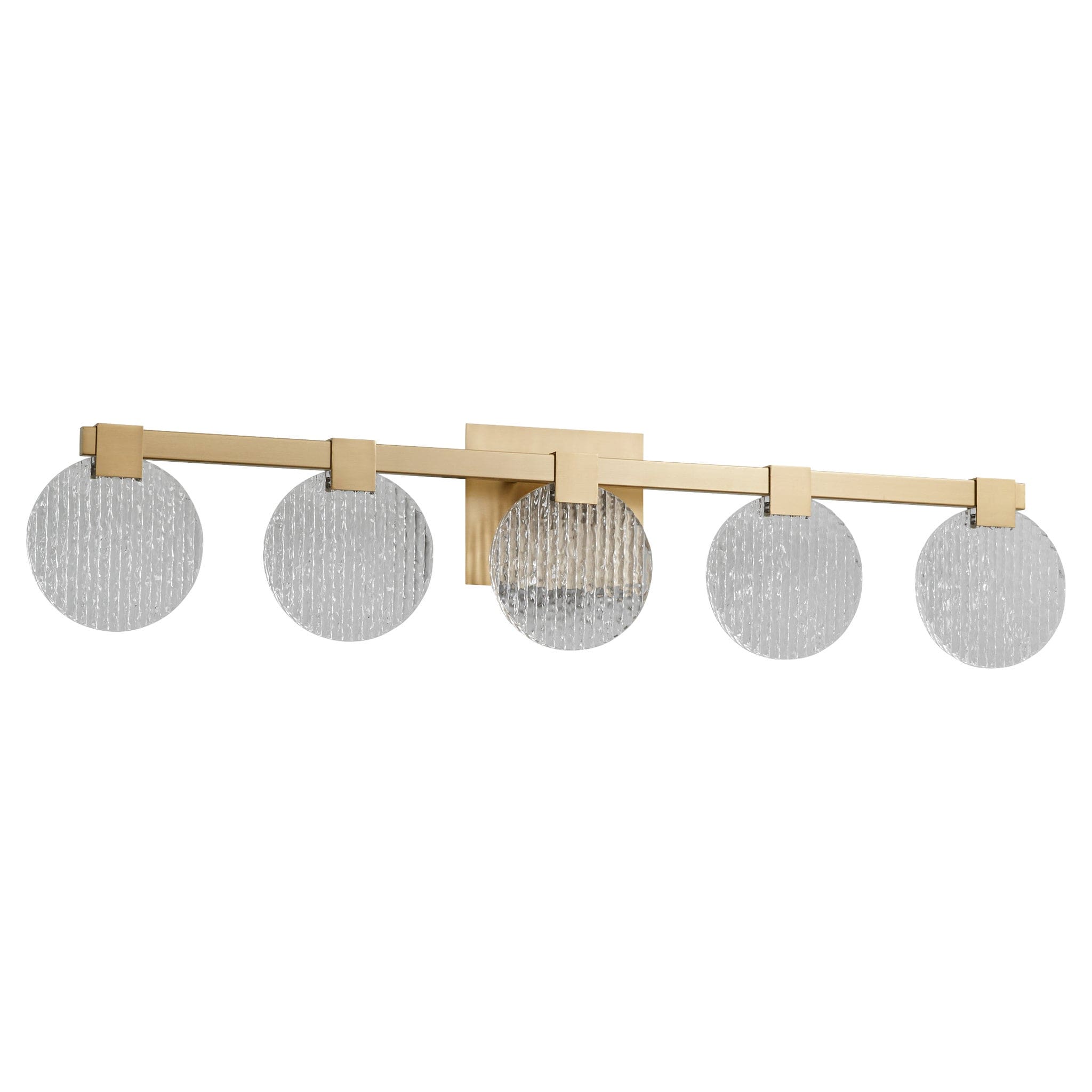 AXIOM Five Light CCT Vanity - Aged Brass