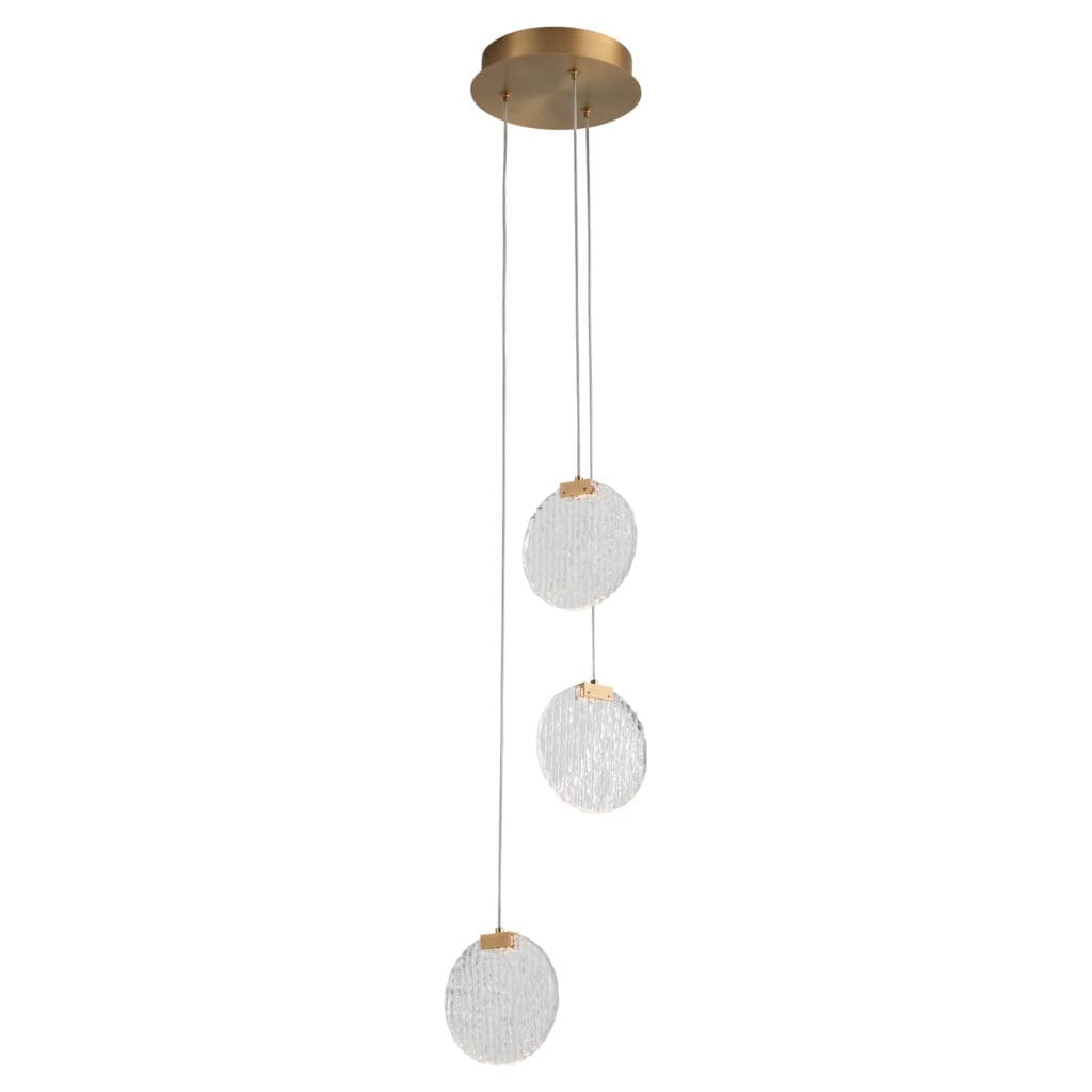 AXIOM Three Light CCT Pendant - Aged Brass