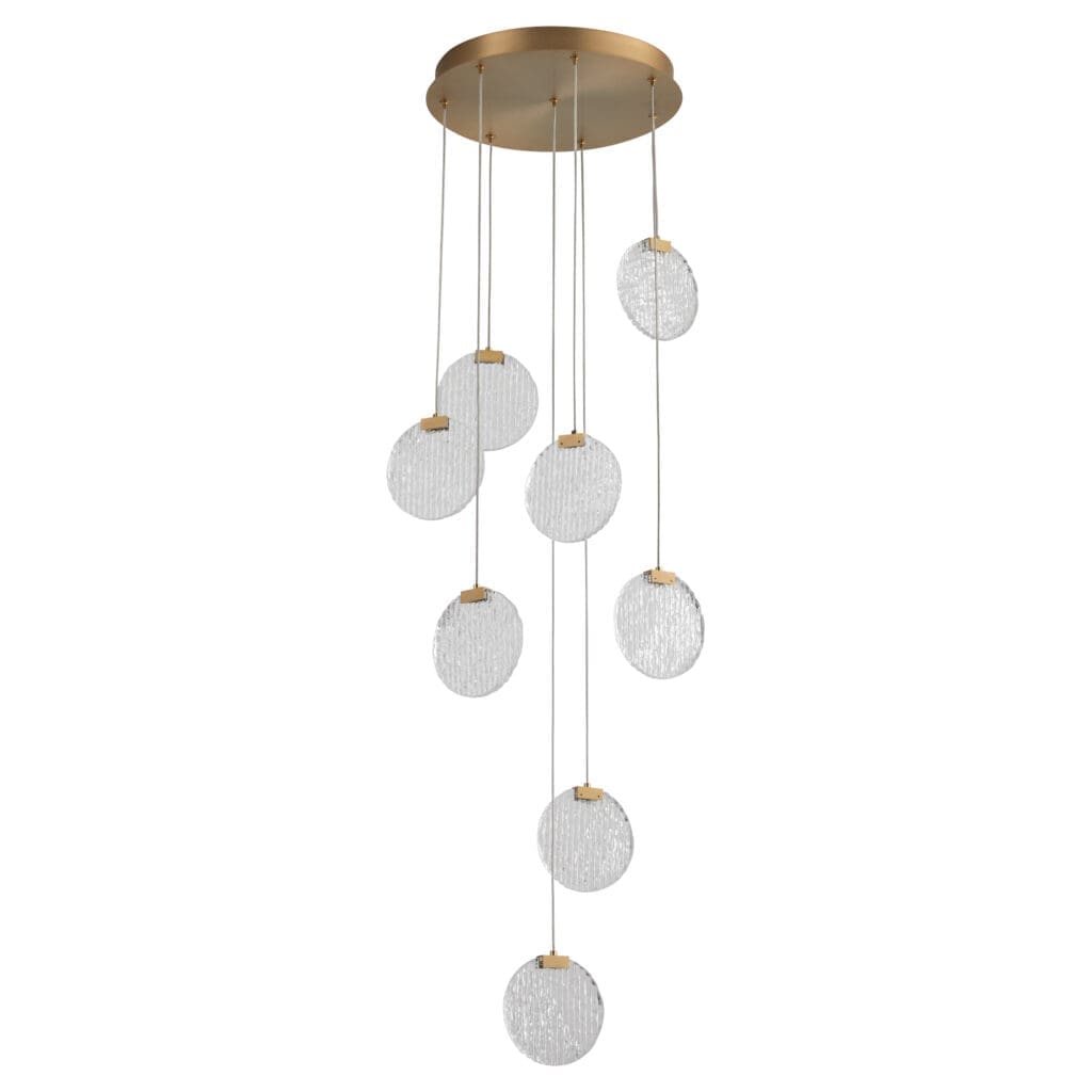 AXIOM Eight Light CCT Pendant - Aged Brass