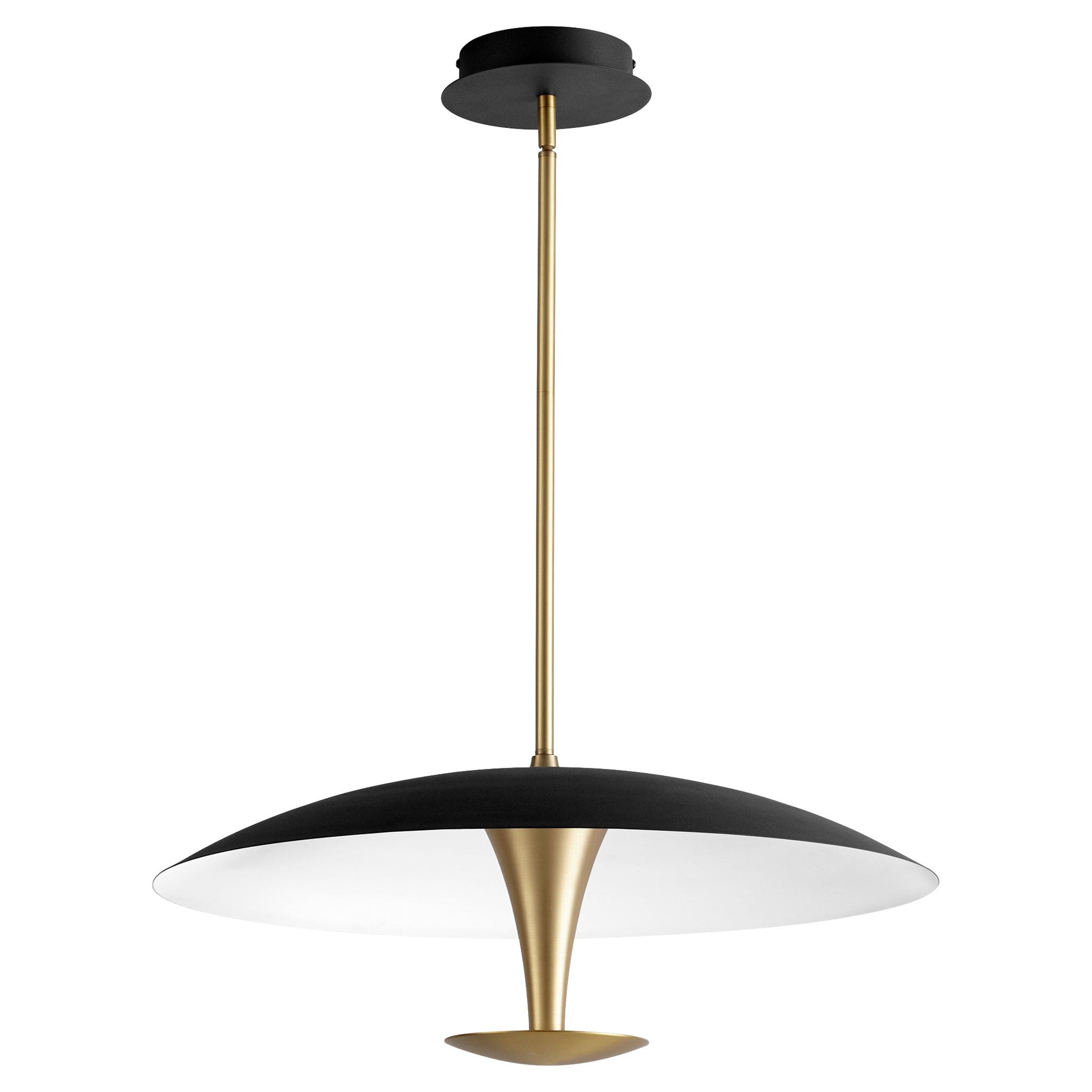 SPACELY 26" Pendant -3000k- Black/Aged Brass