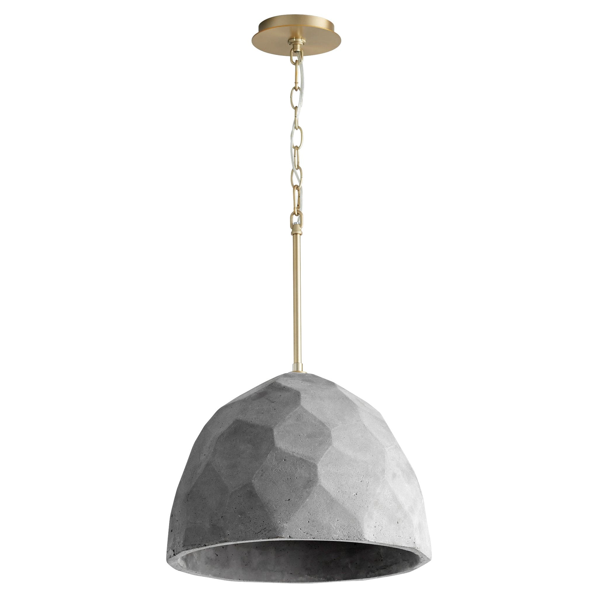 MARIA 16" Pendant - Dark Gray/Aged Brass