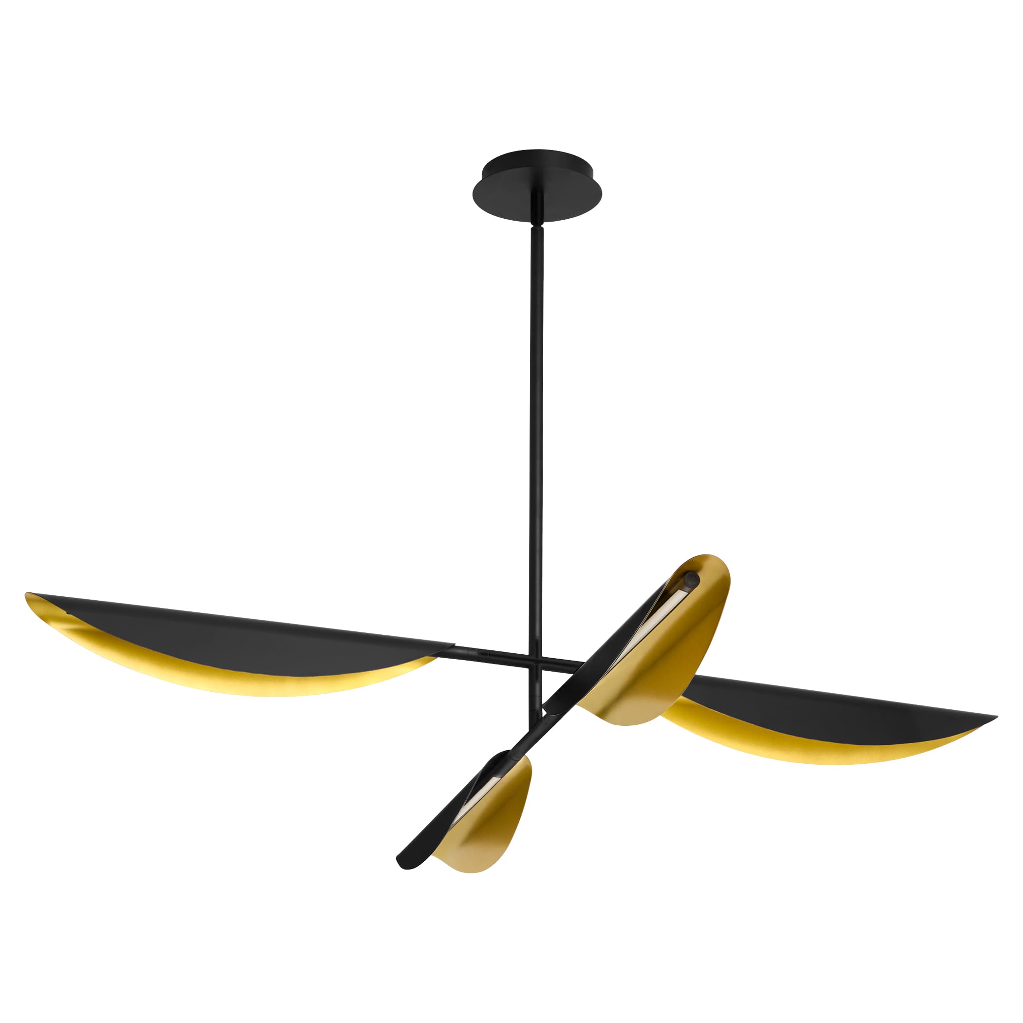 PIVOT CCT Four Light Chandelier - Black/Aged Brass