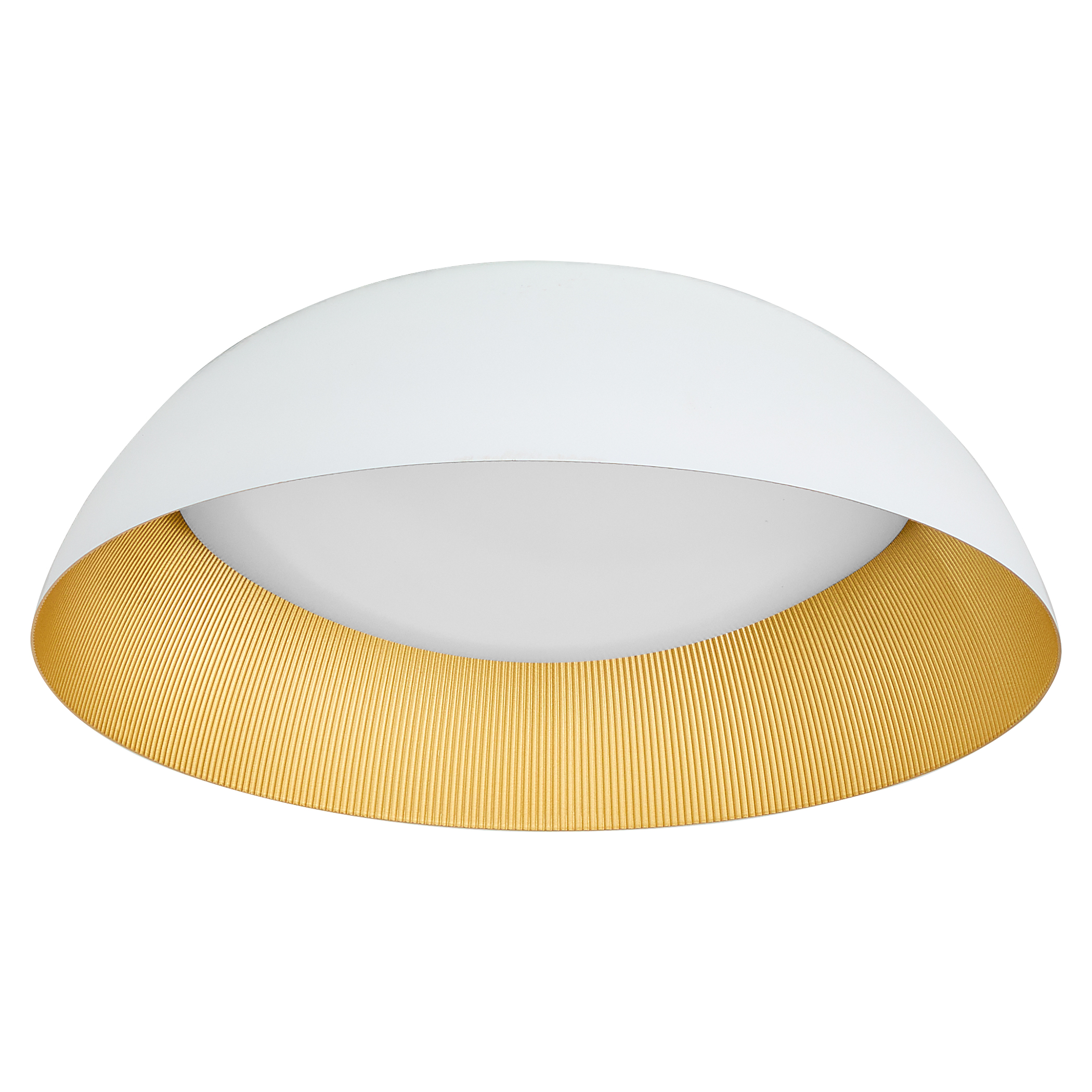 LUCCI 18” Ceiling Mount – White / Industrial Brass metal